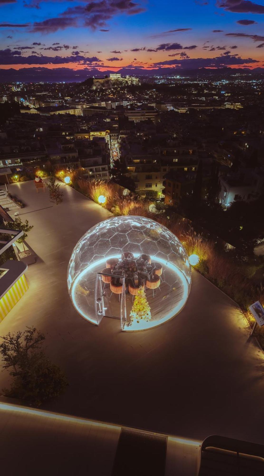 圣乔治利卡维多斯酒店 雅典 外观 照片 The dome at night